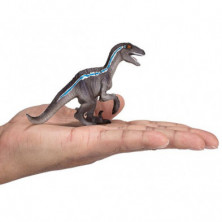 imagen 2 de dinosaurio velociraptor agazapado 10cm