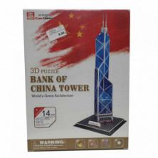 Imagen puzzle 3d torre banco de china