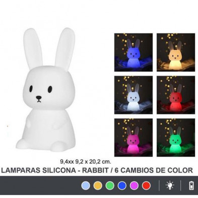 imagen 1 de lampara de silicona bunny con cambios de color