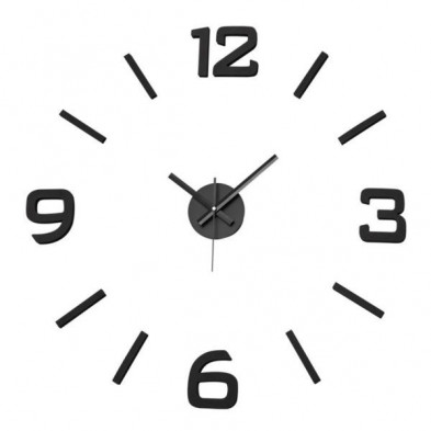 Imagen reloj wall sticker negro 60x60cm