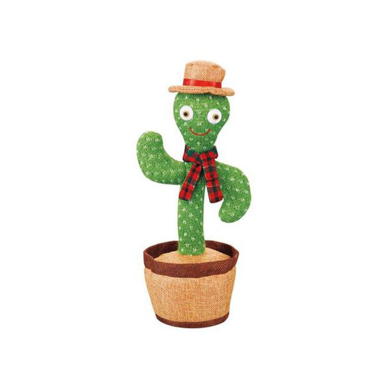 Cactus bailarín con ropa navideño musical canta baila repite voz