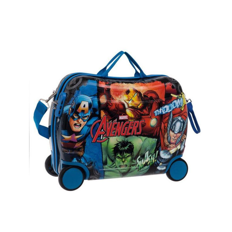 Imagen maleta infantil abs 4 ruedas squares avengers