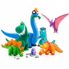 Imagen hey clay set dinosaurios 18 botes