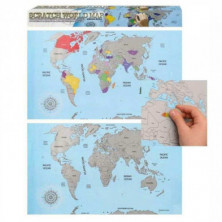 Imagen mapa de mundo para rascar 88x52cm