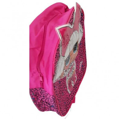 imagen 1 de mochila oval lol doll leopardo rosa negro
