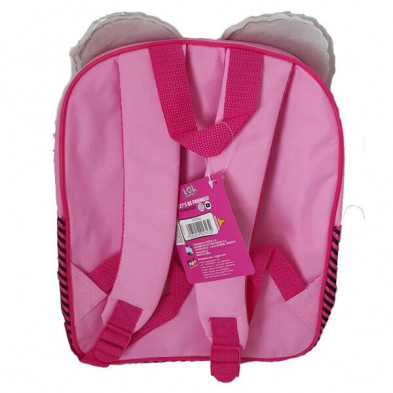 imagen 2 de mochila oval lol doll rayas rosa negro