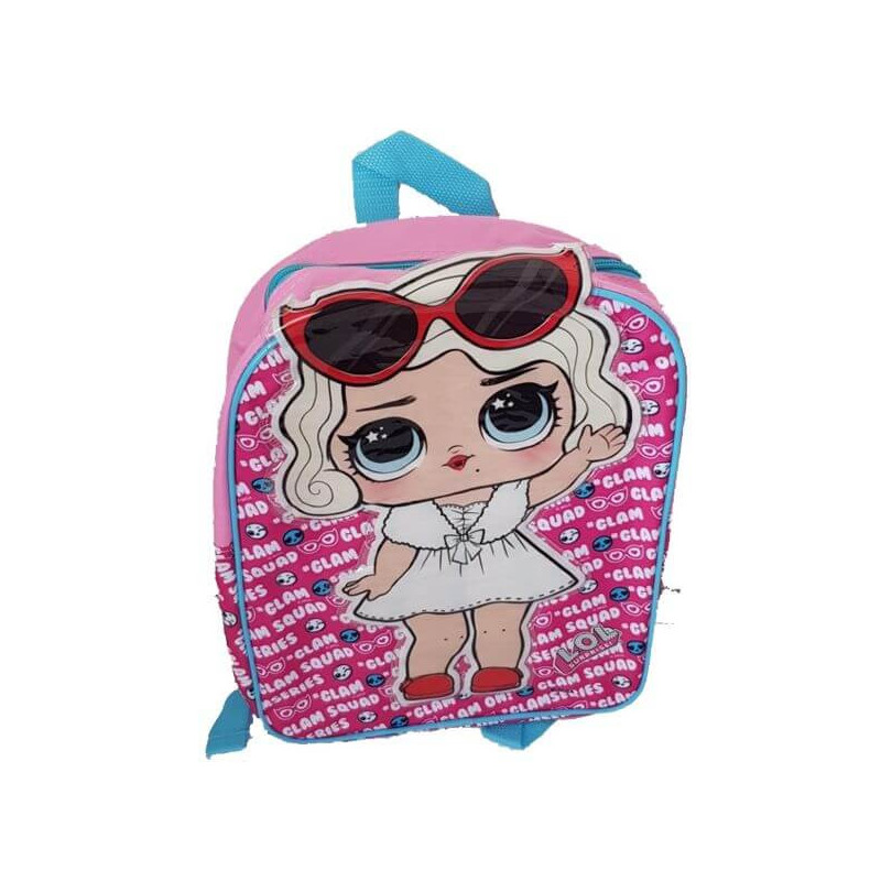 Imagen mochila oval lol doll glam squad rosa