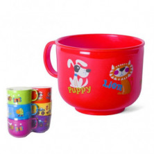 TAZA JUMBO INFANTIL 650ML PLASTICO SURTIDA COLORES