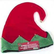 GORRO ELFO CASCABELES ADULTO 34X31 CM