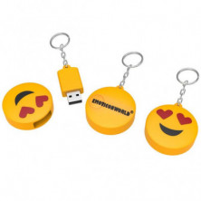 MEMORIA USB EMOJI OJOS DE CORAZÓN 16 GB