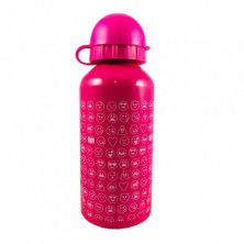 Imagen botella de aluminio emoji rosa