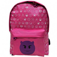 Imagen mochila emoji diablo rosa