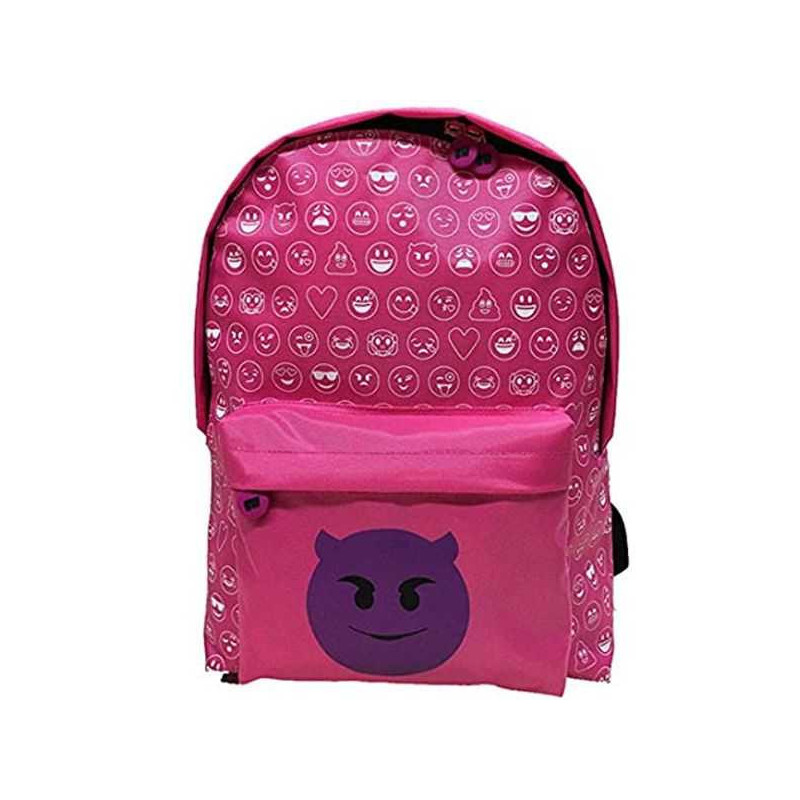 Imagen mochila emoji diablo rosa