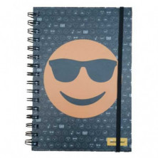 LIBRETA A5 EMOJI GAFAS DE SOL NEGRA