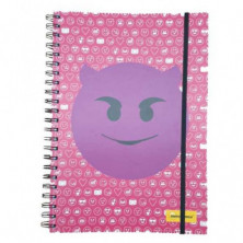 LIBRETA A4 EMOJI DIABLO ROSA