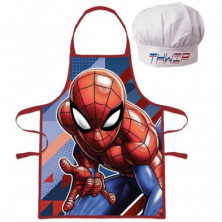 SET DE COCINA CON DELANTAL Y GORRO SPIDERMAN