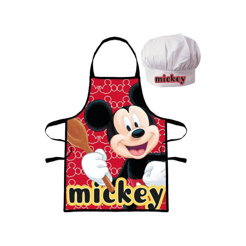 Imagen set de cocina con delantal y gorro mickey mouse
