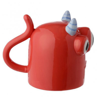 imagen 3 de tazón de ceramica 3d con forma de monstruo roja