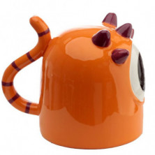 imagen 1 de tazón de ceramica 3d con forma de monstruo naranja