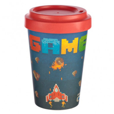 Imagen taza para llevar composite de bambú game over