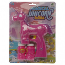 PISTOLA DE POMPAS DE JABÓN UNICORNIO ROSA