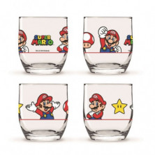 Imagen set 6 vasos de cristal nocilla super mario