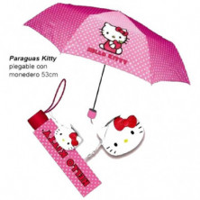 Imagen paraguas hello kitty plegable c/monedero