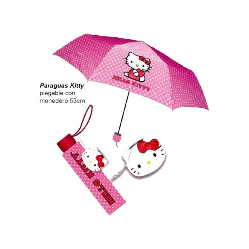 Imagen paraguas hello kitty plegable c/monedero