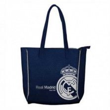 BOLSO SHOPPING ZIP REAL MADRID AZUL 30X30X6CM