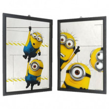 ESPEJO PARED MADERA MINIONS 2