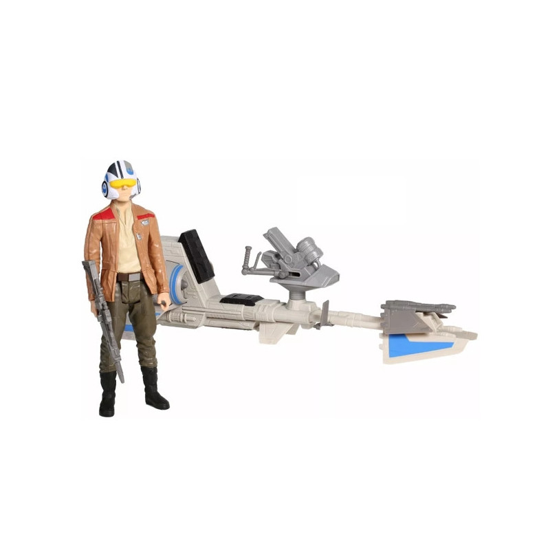 Imagen figura 30cm star wars poe dameron con speeder