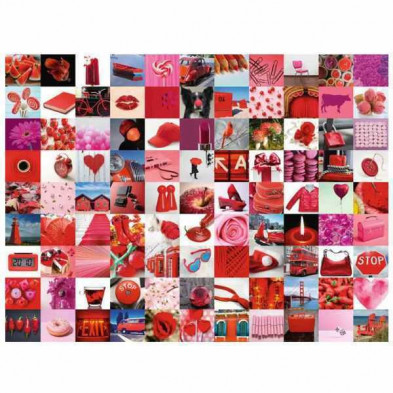 imagen 1 de puzle 99 cosas bellas en rojo 1500 piezas