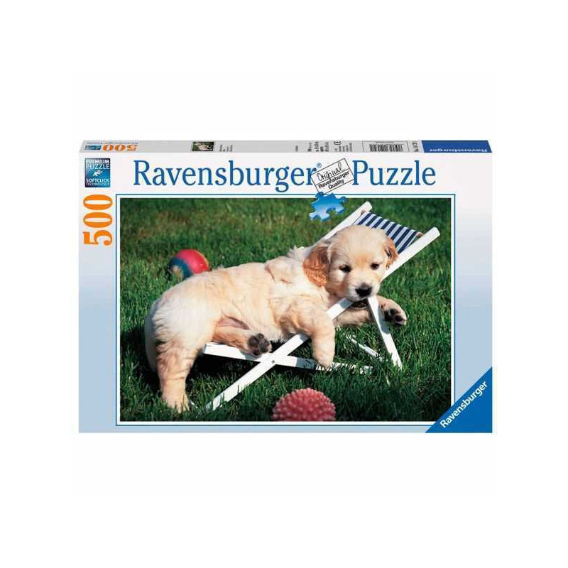 Imagen puzle cachorros golden retriever 500 piezas