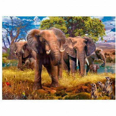 imagen 1 de puzle familia de elefantes 500 piezas