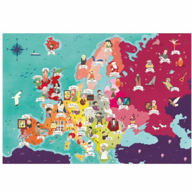 imagen 1 de puzle mapa de europa gente 250 piezas