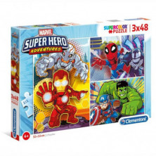 PUZLE SUPERHEROES 3 X 48 PIEZAS