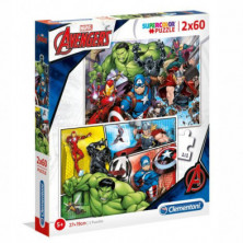 Imagen puzle avengers  2 x 60 piezas