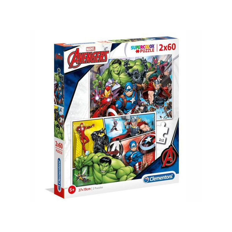 Imagen puzle avengers  2 x 60 piezas