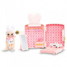 imagen 1 de mochila na! na! na! rosa + muñeca exclusiva