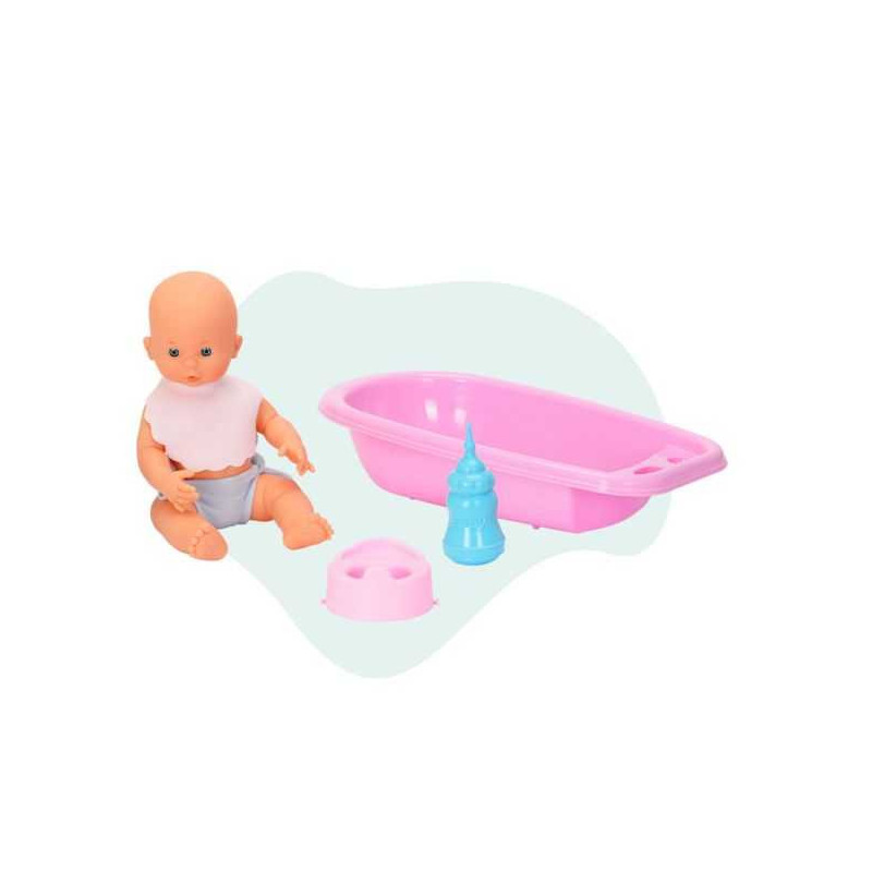 Imagen bebé mon con bañera que hace pipi