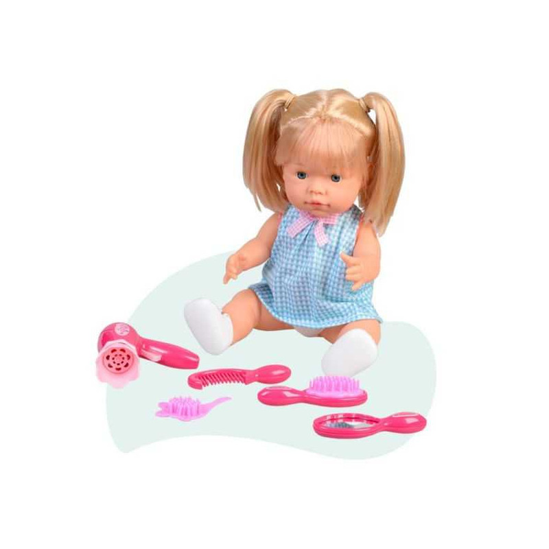 Imagen muñeca nena rubia cuchi con accesorios peinados