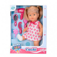 imagen 1 de muñeca nena rubia cuchi con accesorios peinados