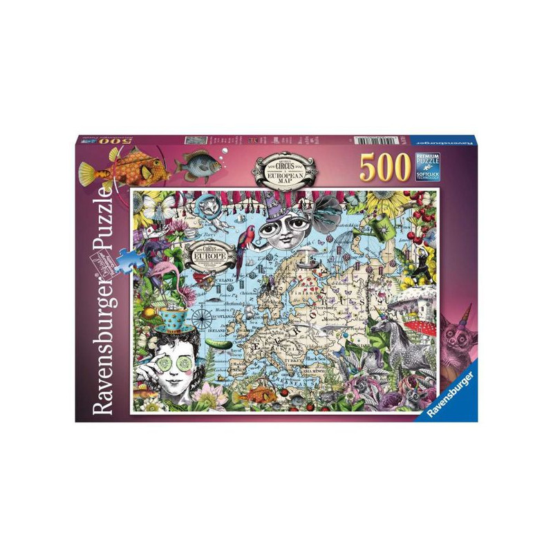 Imagen puzle mapa europeo circo peculiar 500 piezas