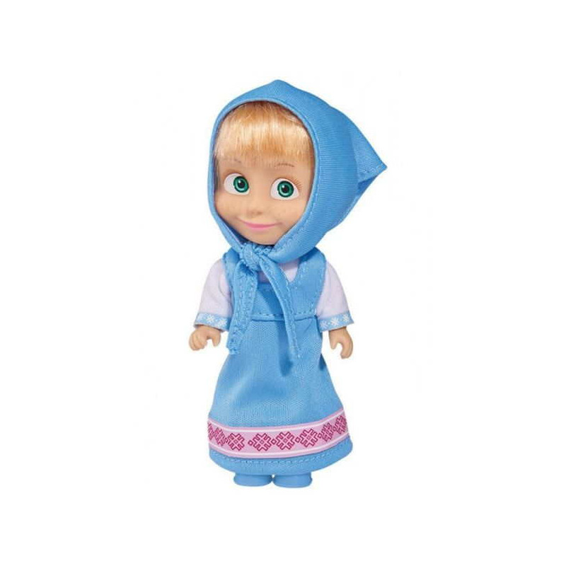 Imagen muñeca masha y el oso con vestido azul 12cm