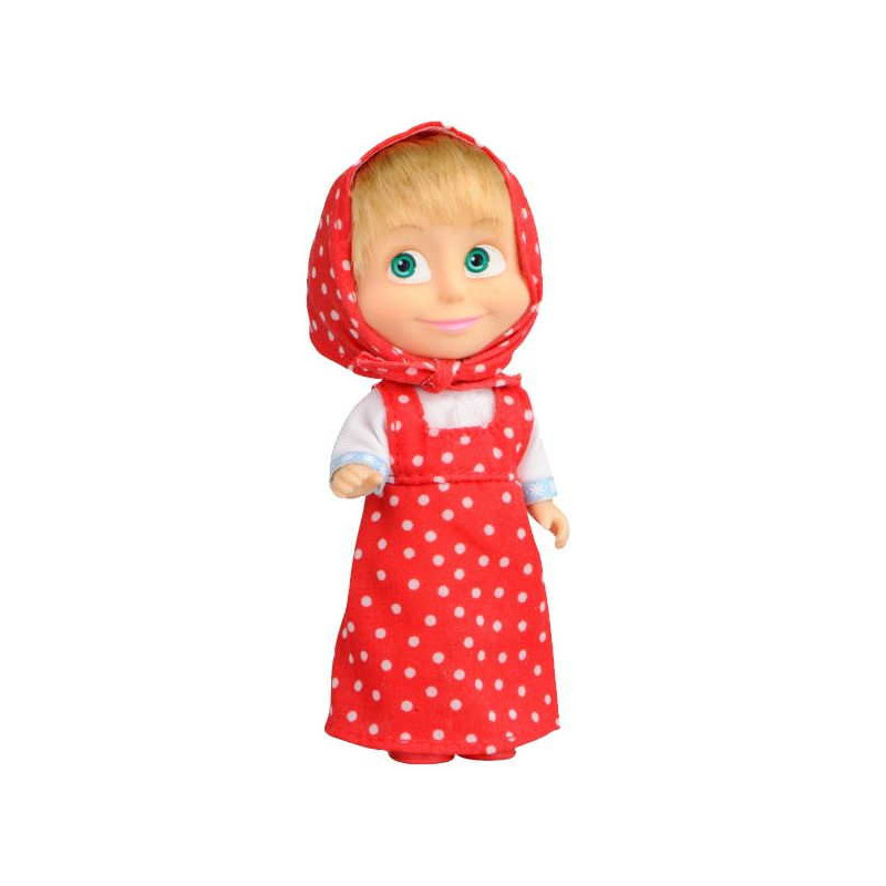 Imagen muñeca masha y el oso con vestido rojo 12cm