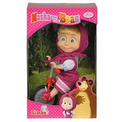 imagen 1 de muñeca masha y el oso masha con triciclo 12cm