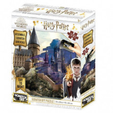 Imagen puzzle para rascar hogwarts día y noche 500pz