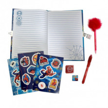 imagen 2 de set de papelería spiderman stickers