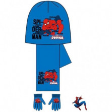 Imagen set gooro + bufanda + guantes spiderman