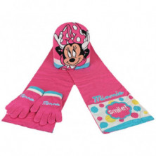 SET GORRO, BUFANDA Y GUANTES MINNIE MOUSE